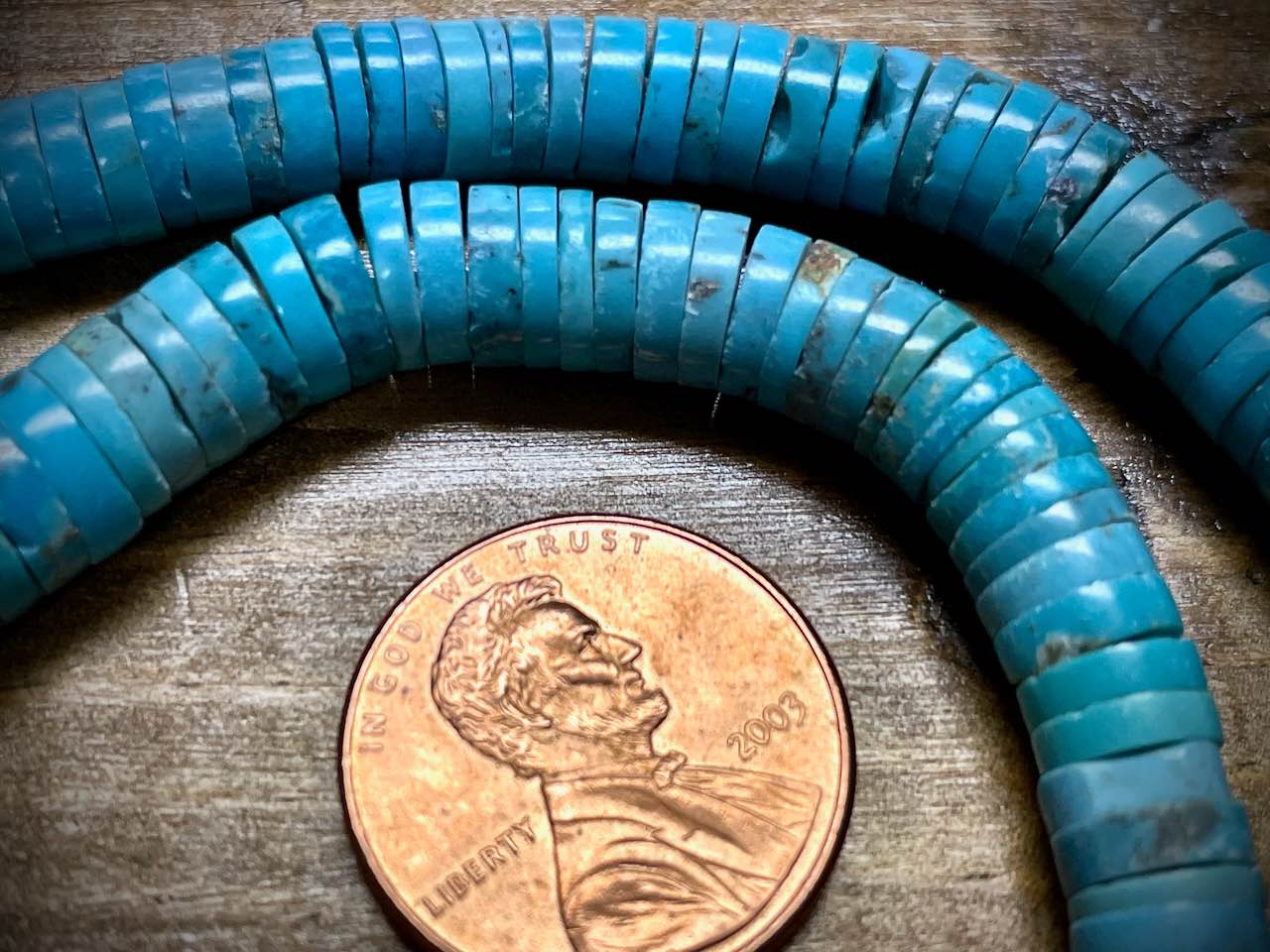 Turquoise Discs Bead Strand - 8mm - 16"