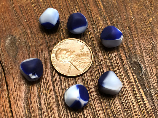 Vintage German Glass 10mm Matte Nugget Beads