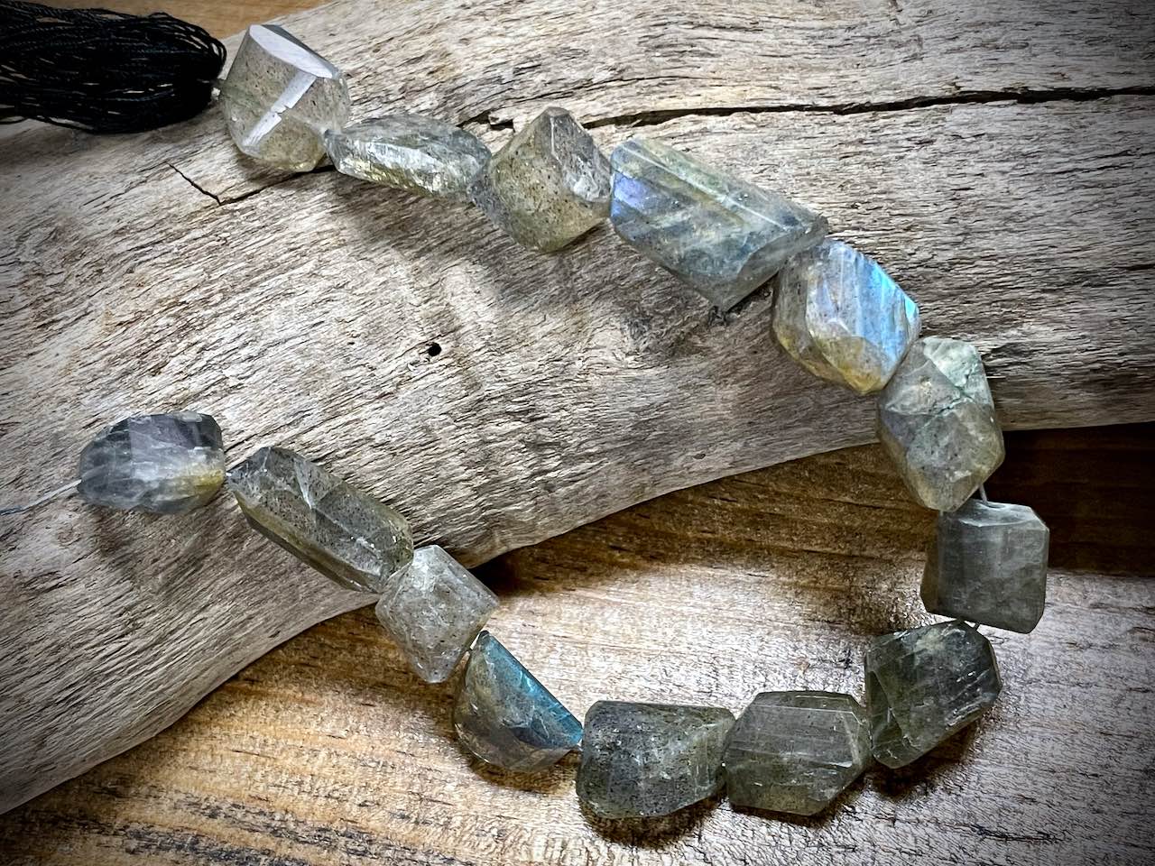 Labradorite Faceted Nuggets Bead Strand - 7"