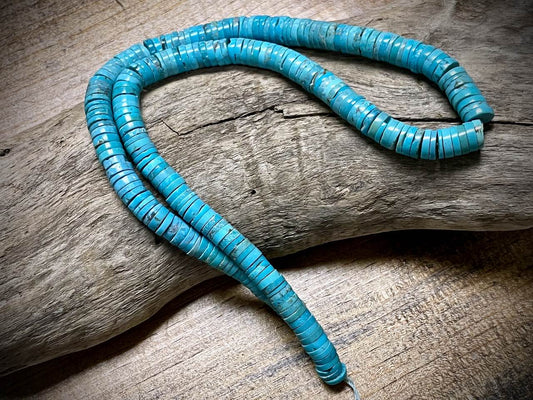 Turquoise Discs Bead Strand - 8mm - 16"