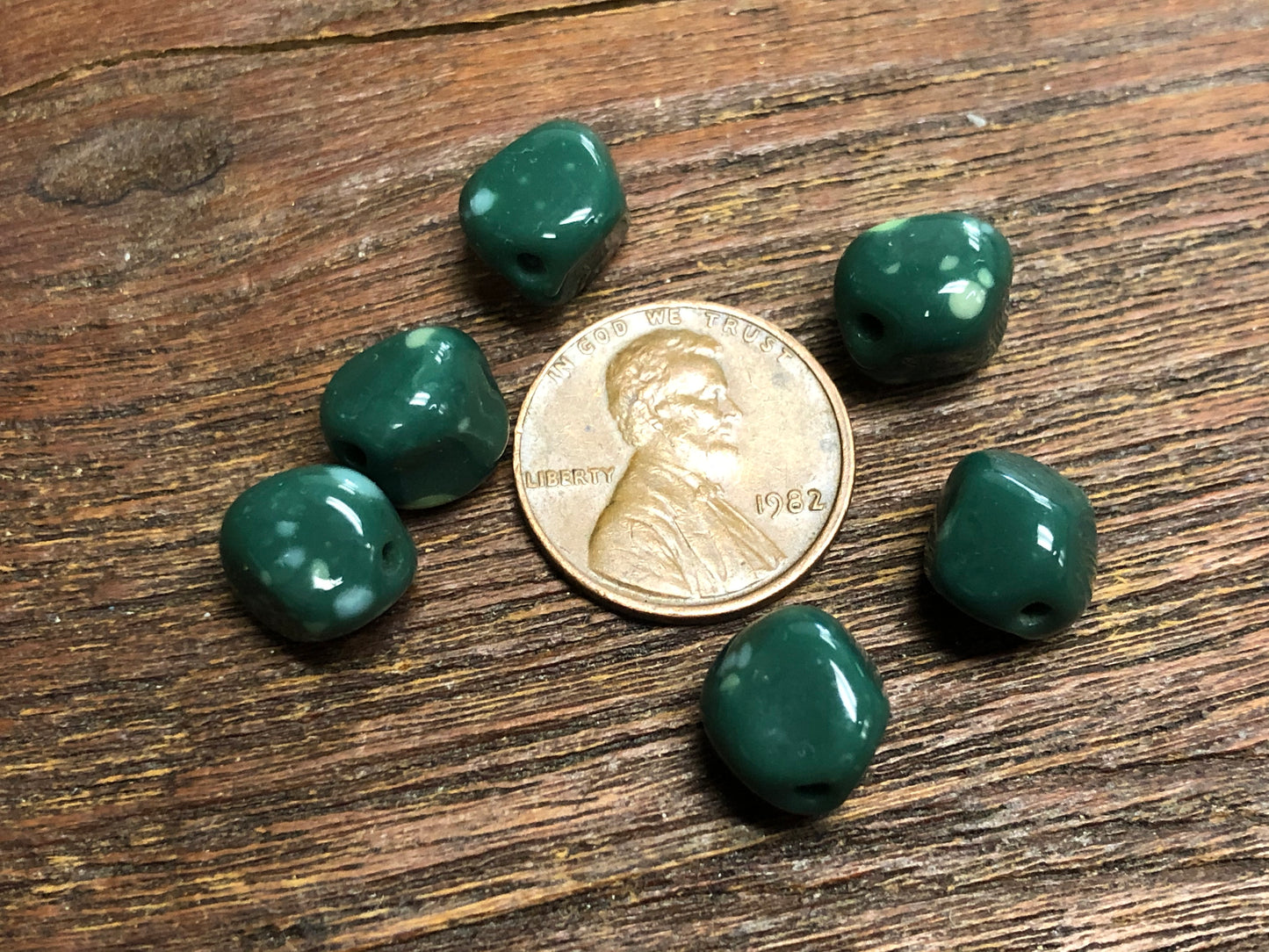 Vintage Japanese Glass 10mm Nugget Beads