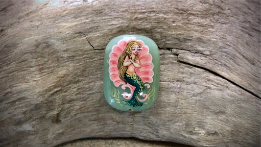 Vintage Russian Hand-Painted Glass Bead