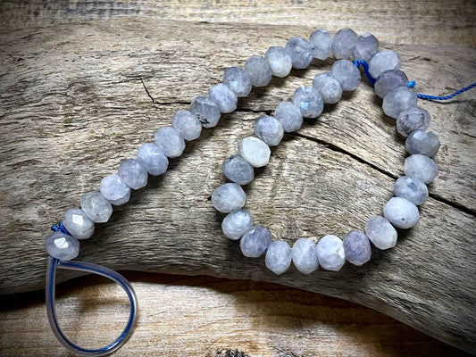 Iolite Faceted Rondelles Bead Strand - 8mm - 8"