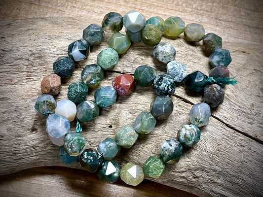 Fancy Jasper Star Cut Bead Strand - 8mm - 14"