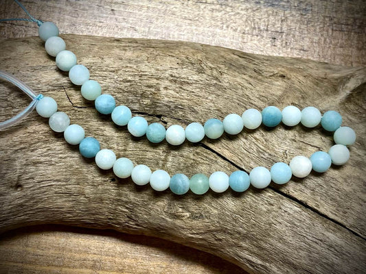 Amazonite Smooth Matte Rounds Bead Strand - 6mm - 8"