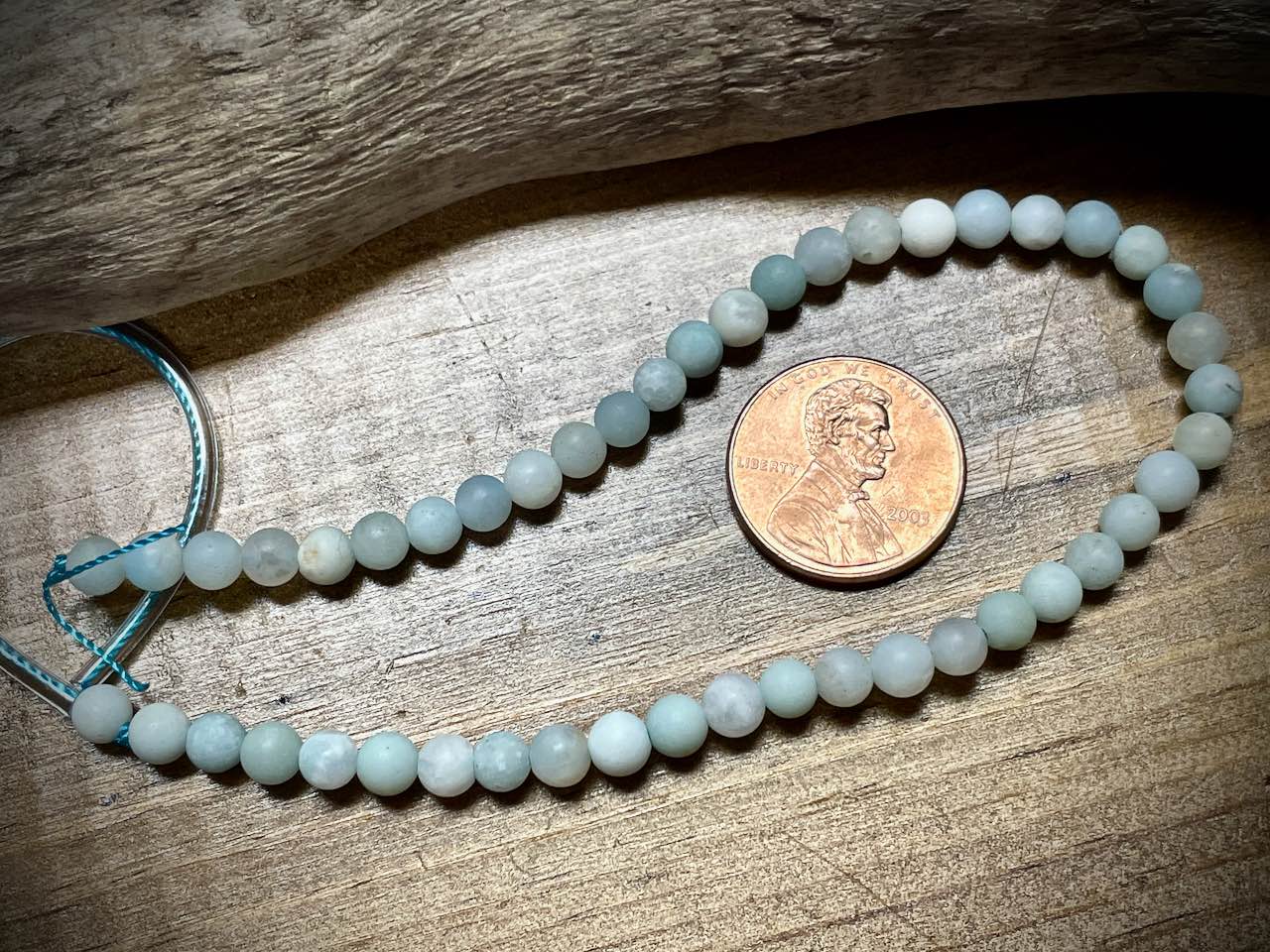 Amazonite Smooth Matte Rounds Bead Strand - 4mm - 8"