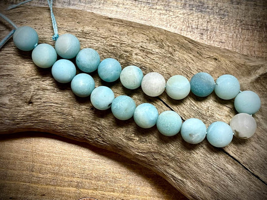 Amazonite Smooth Matte Rounds Bead Strand - 10mm - 8"