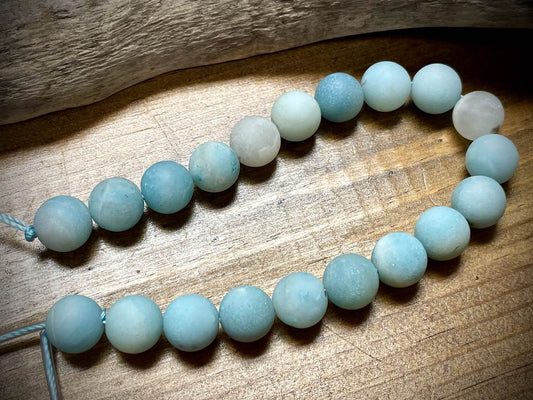 Amazonite Smooth Matte Rounds Bead Strand - 10mm - 8"