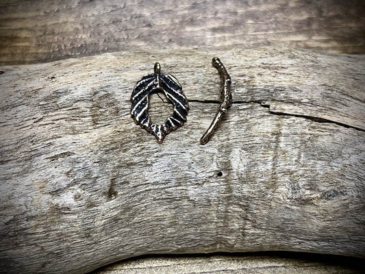 Bronze Tree Leaf and Branch Toggle Clasp