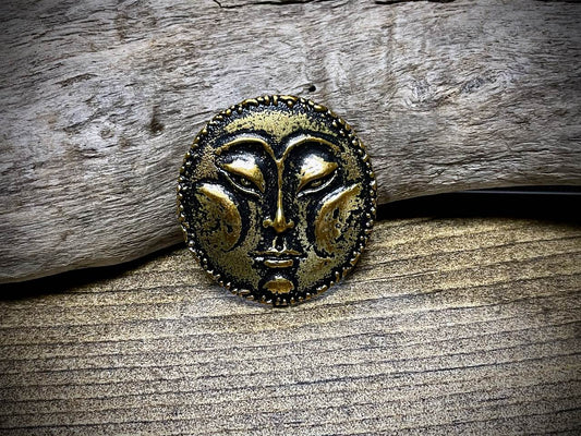 Brass Full Moon Pendant