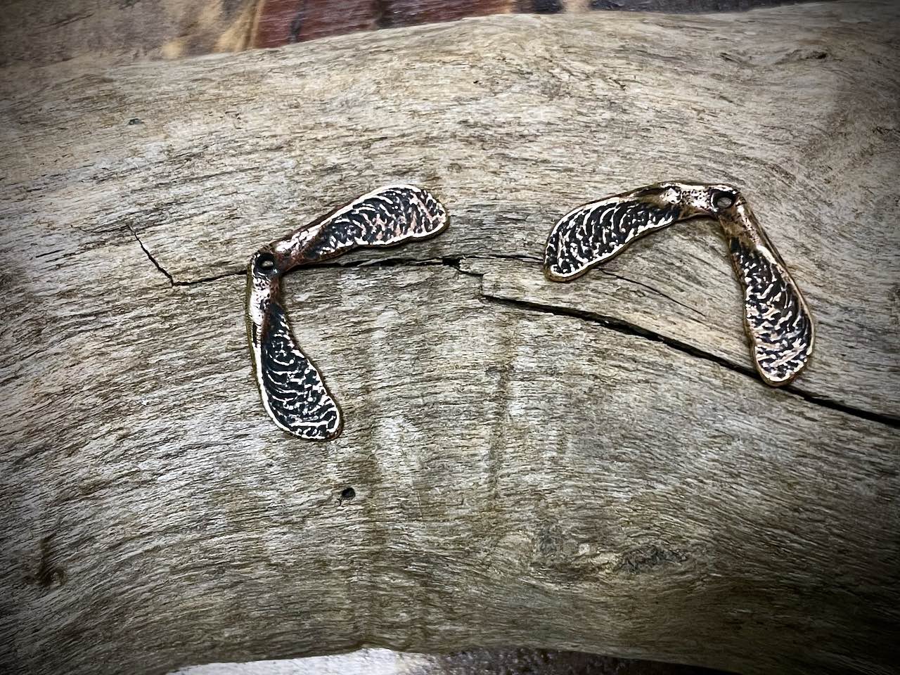 Bronze Maple Seed Pendant/Charm