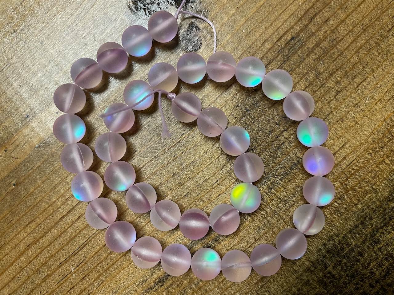 Mermaid Glass (Manmade Moonstone) 10mm Round Beads