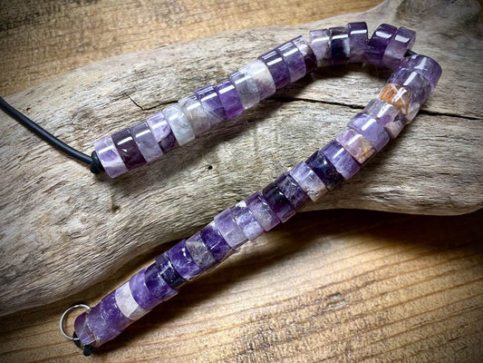 Amethyst Heishi Beads - 10mm x 3-5mm - Large Hole (2.5mm Hole) - 8”