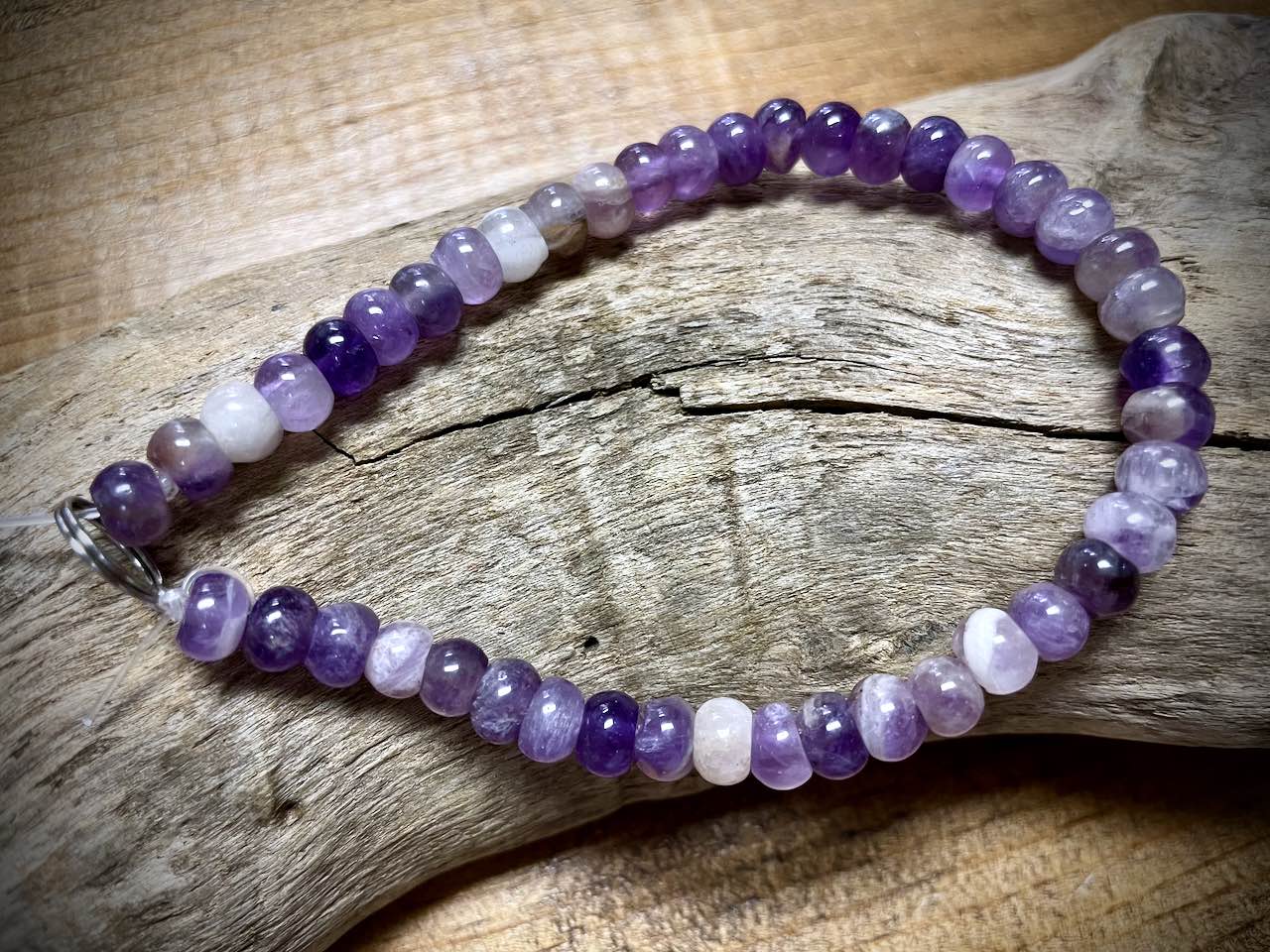 Amethyst Smooth Rondelle Beads - 6mm x 4mm - 8”