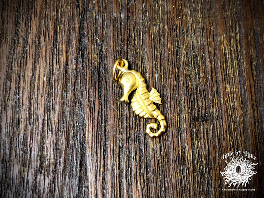 24k Gold-Plated Bronze Seahorse Charm