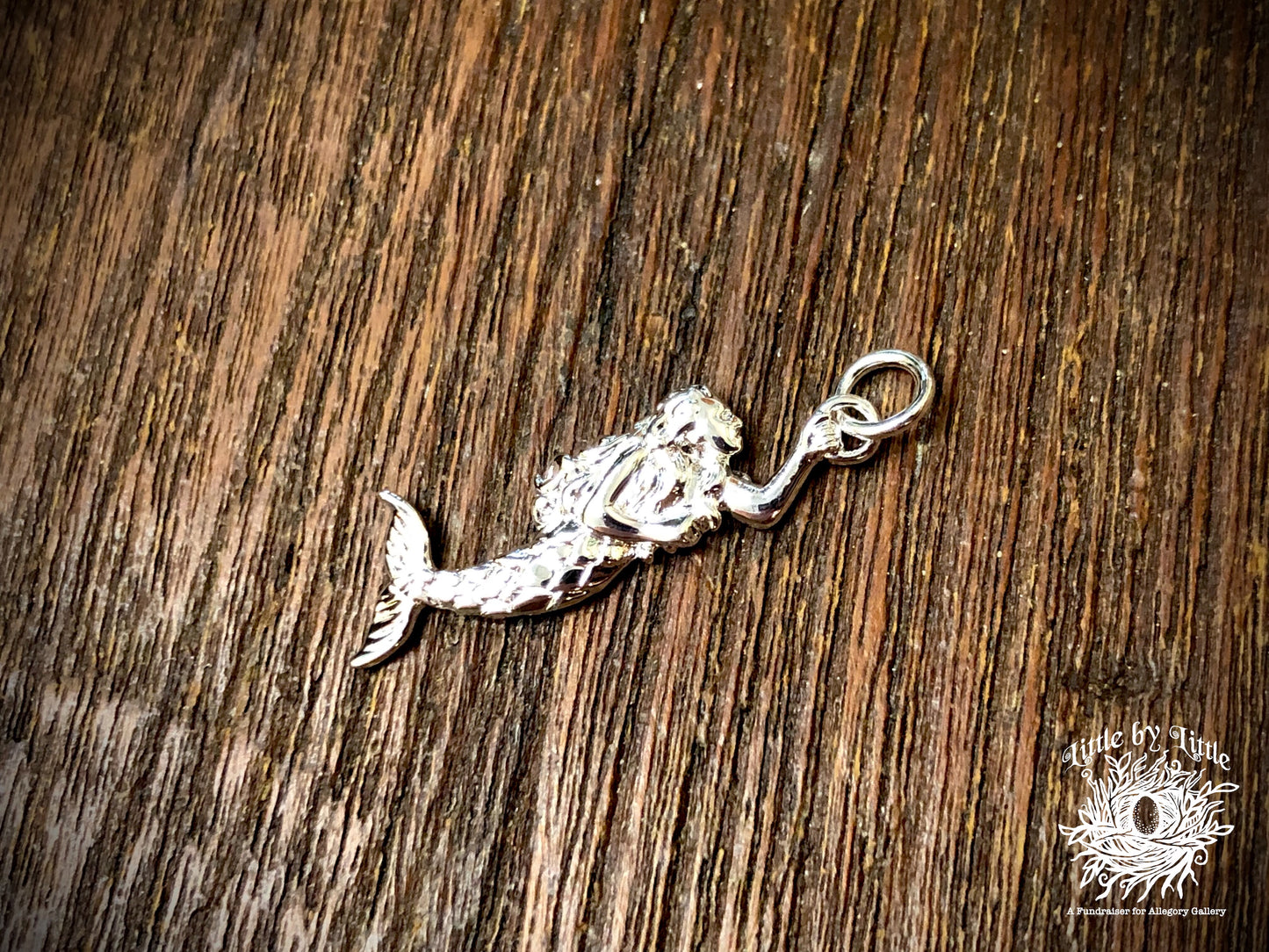 Silver-Plated Bronze Mermaid Charm