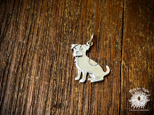 Sterling Silver Jack Russell  Dog Charm