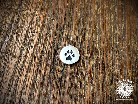 Silver Plated Bronze Paw Print Charm