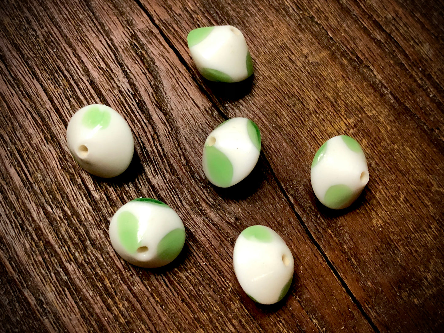 Vintage Japanese Glass 16mm Bicone Beads